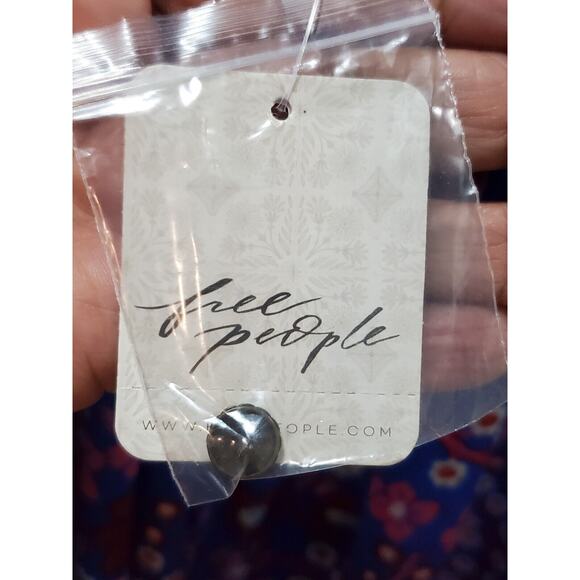 Free People Daisy Jane Mini Dress Botanical Combo Floral Tie Neck Size Small - Picture 9 of 16